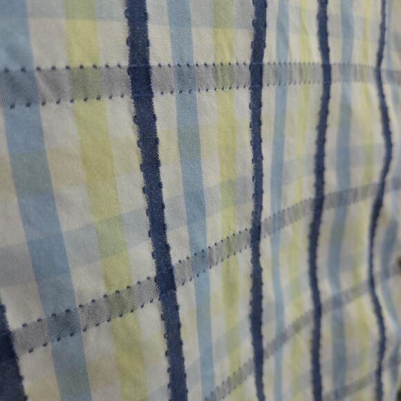 Tommy Bahama Shirt Mens L Blue Yellow Plaid Pinehurst Putter Boy Cuff Button Up - Picture 6 of 11